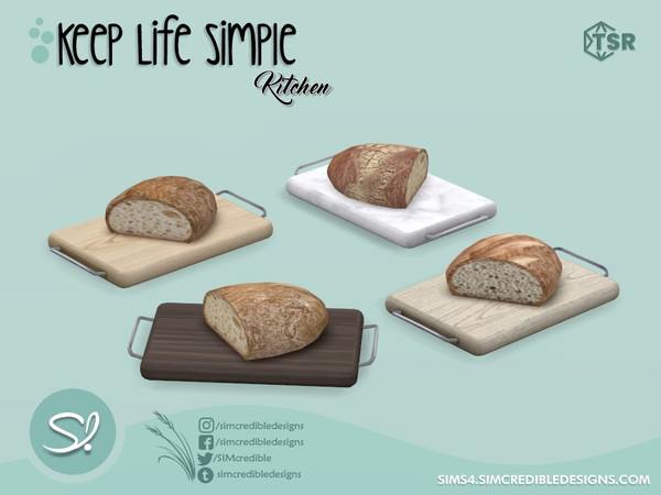 Sims 4 — Keep Life Simple Kitchen Bread by SIMcredible! — by SIMcredibledesigns.com available exclusively at TSR 4 colors