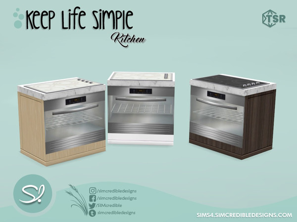 Sims 4 — Keep Life Simple Kitchen Stove by SIMcredible! — by SIMcredibledesigns.com available exclusively at TSR 3 colors