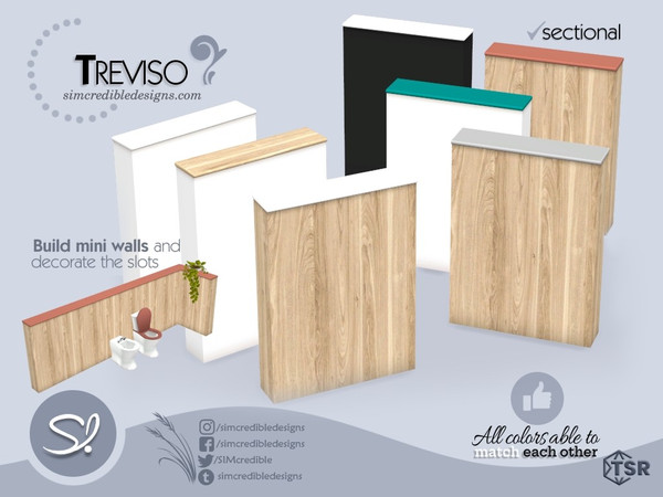 Sims 4 — Treviso Shelf by SIMcredible! — by SIMcredibledesigns.com available exclusively at TheSimsResource 5 colors +