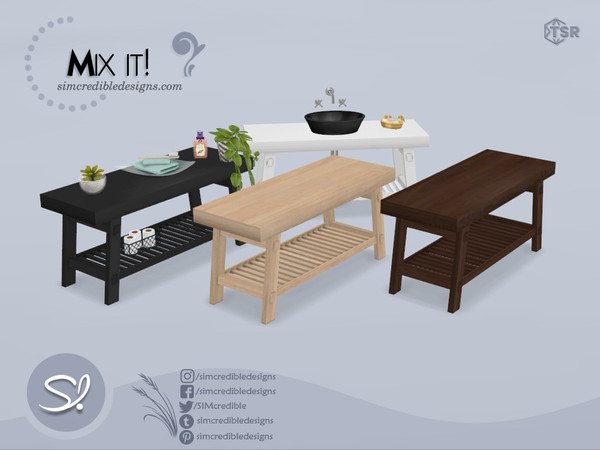 Sims 4 — Mix It Table by SIMcredible! — by SIMcredibledesigns.com available exclusively at TheSimsResource 4 colors