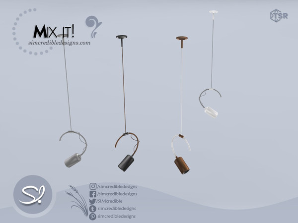 Sims 4 — Mix It Ceiling lamp by SIMcredible! — by SIMcredibledesigns.com available exclusively at TheSimsResource 4