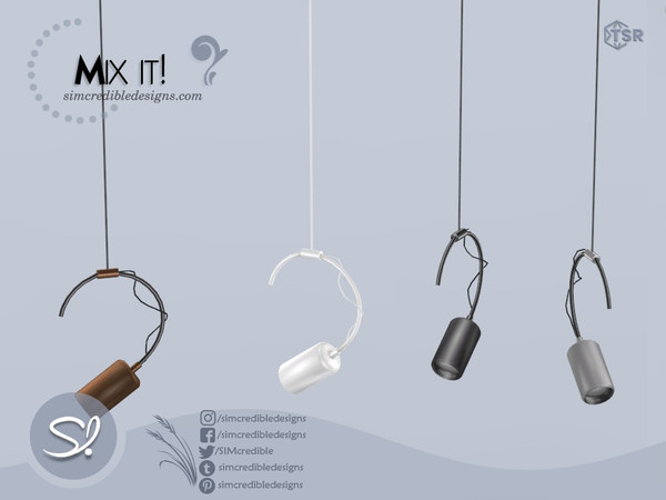 Sims 4 — Mix It Ceiling lamp tall by SIMcredible! — by SIMcredibledesigns.com available exclusively at TheSimsResource 4