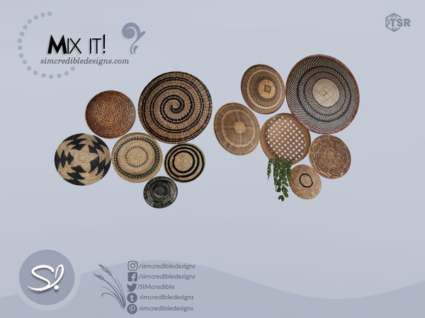Sims 4 — Mix It Wall Baskets  by SIMcredible! — by SIMcredibledesigns.com available exclusively at TheSimsResource 2