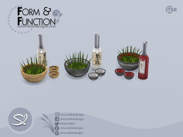 Sims 4 — Form and Function Asian Set by SIMcredible! — by SIMcredibledesigns.com available exclusively at TSR 3 colors