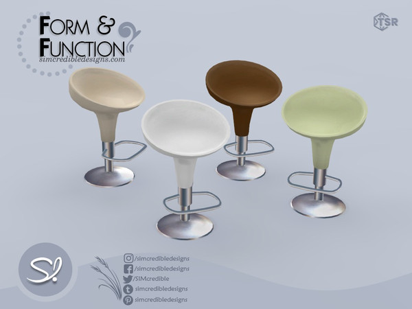 Sims 4 — Form and Function Stool by SIMcredible! — by SIMcredibledesigns.com available exclusively at TSR 4 colors