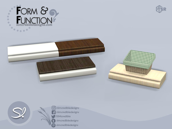 Sims 4 — Form and Function Shelf Floor by SIMcredible! — by SIMcredibledesigns.com available exclusively at TSR 4 colors