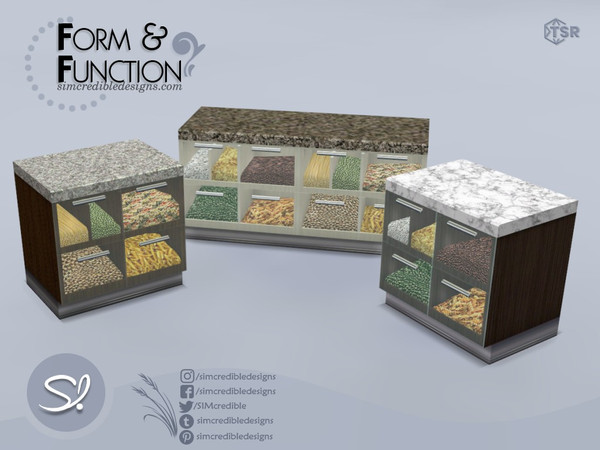 Sims 4 — Form and Function Vitrine by SIMcredible! — by SIMcredibledesigns.com available exclusively at TSR 3 colors +