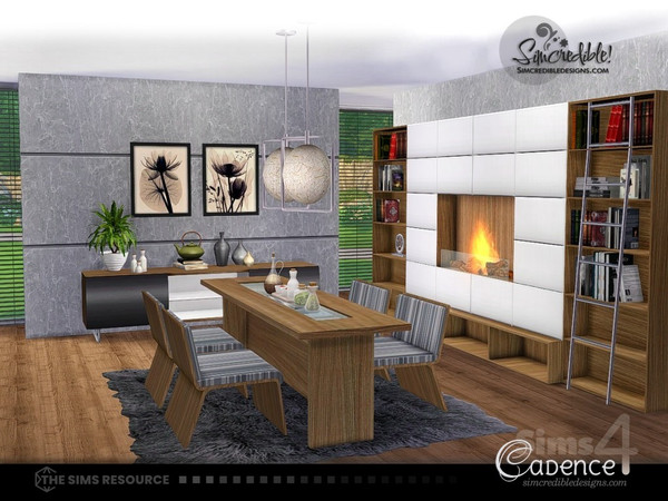 Sims 4 —  Cadence fireplace by SIMcredible! — by SIMcredibledesigns.com available exclusively at TSR 5 colors variations
