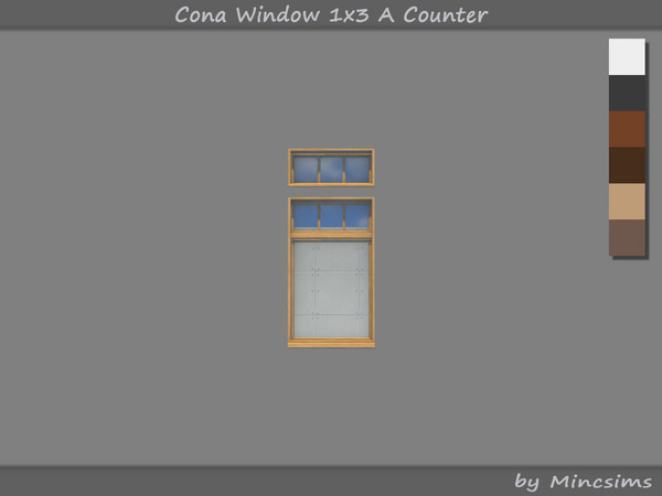 Sims 4 — Cona Window 1x3 A Counter by Mincsims — It is a single window made up of multiple windows. -2x4 for 2 Tiles,