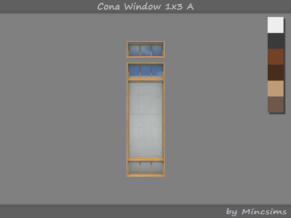 Sims 4 — Cona Window 1x3 A by Mincsims — It is a single window made up of multiple windows. -2x4 for 2 Tiles, Medium Wall