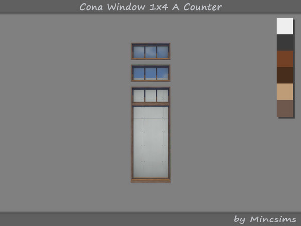 Sims 4 — Cona Window 1x4 A Counter by Mincsims — It is a single window made up of multiple windows. -2x4 for 2 Tiles,