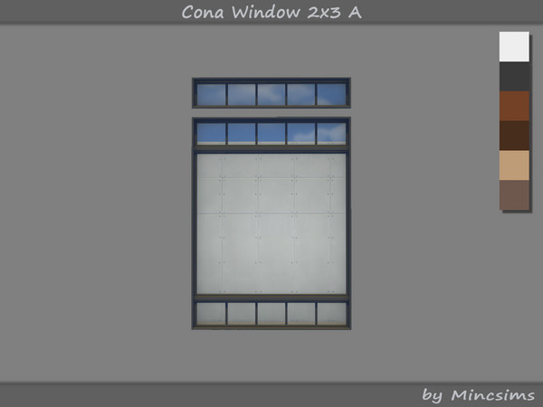 Sims 4 — Cona Window 2x3 A by Mincsims — It is a single window made up of multiple windows. -2x4 for 2 Tiles, Medium Wall
