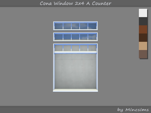 Sims 4 — Cona Window 2x4 A Counter by Mincsims — It is a single window made up of multiple windows. -2x4 for 2 Tiles,