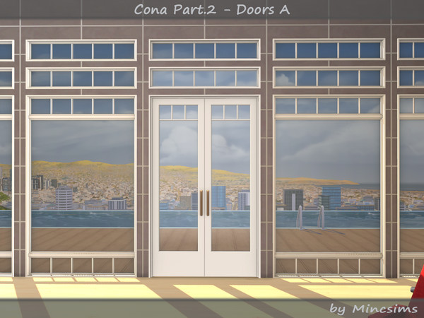 Sims 4 — Cona Part.2 - Doors A by Mincsims — The overall design is simple and elegant, making it suitable for a modern,