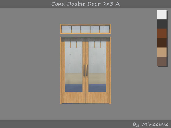 Sims 4 — Cona Double Door 2x3 A by Mincsims — The overall design is simple and elegant, making it suitable for a modern,