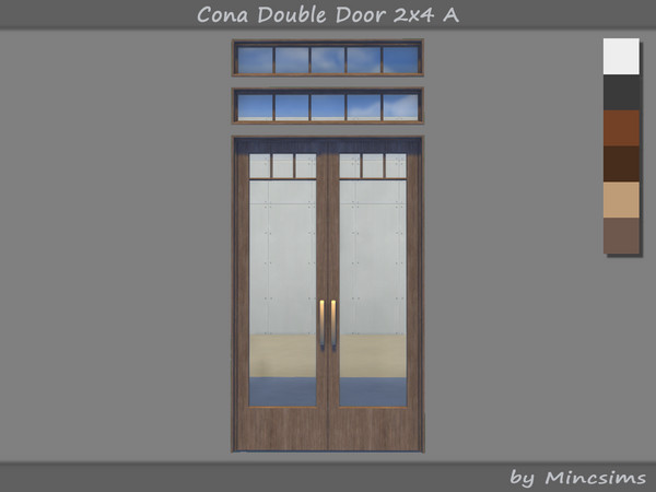 Sims 4 — Cona Double Door 2x4 A by Mincsims — The overall design is simple and elegant, making it suitable for a modern,