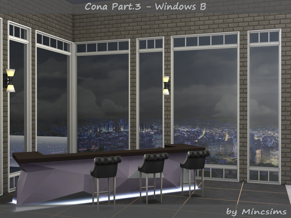 Sims 4 — Cona Part.3 - Windows B by Mincsims — The windows are modern and contemporary in style. -2x4 for 2 Tiles, Medium