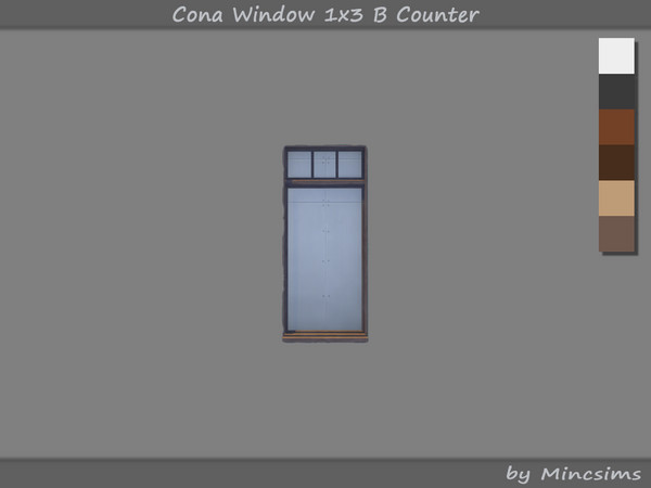 Sims 4 — Cona Window 1x3 B Counter by Mincsims — The windows are modern and contemporary in style. -2x4 for 2 Tiles,