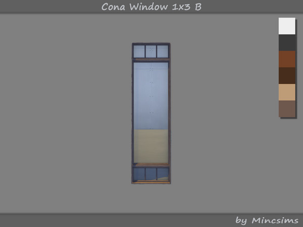 Sims 4 — Cona Window 1x3 B by Mincsims — The windows are modern and contemporary in style. -2x4 for 2 Tiles, Medium Wall