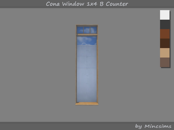Sims 4 — Cona Window 1x4 B Counter by Mincsims — The windows are modern and contemporary in style. -2x4 for 2 Tiles,