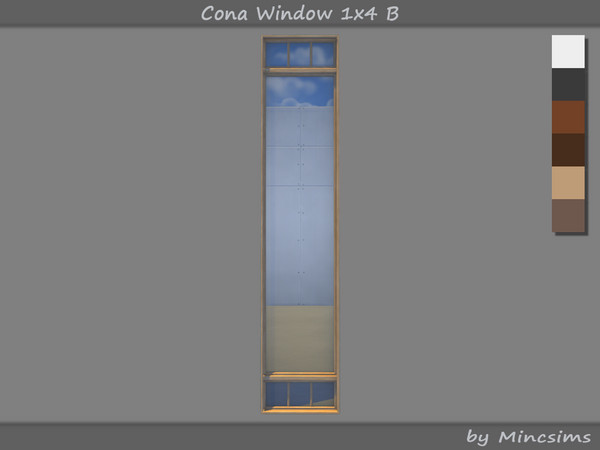 Sims 4 — Cona Window 1x4 B by Mincsims — The windows are modern and contemporary in style. -2x4 for 2 Tiles, Medium Wall