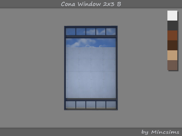 Sims 4 — Cona Window 2x3 B by Mincsims — The windows are modern and contemporary in style. -2x4 for 2 Tiles, Medium Wall