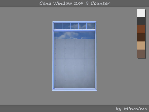 Sims 4 — Cona Window 2x4 B Counter by Mincsims — The windows are modern and contemporary in style. -2x4 for 2 Tiles,