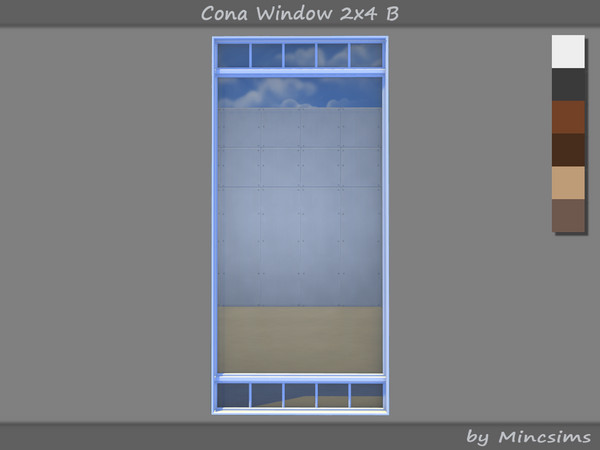 Sims 4 — Cona Window 2x4 B by Mincsims — The windows are modern and contemporary in style. -2x4 for 2 Tiles, Medium Wall