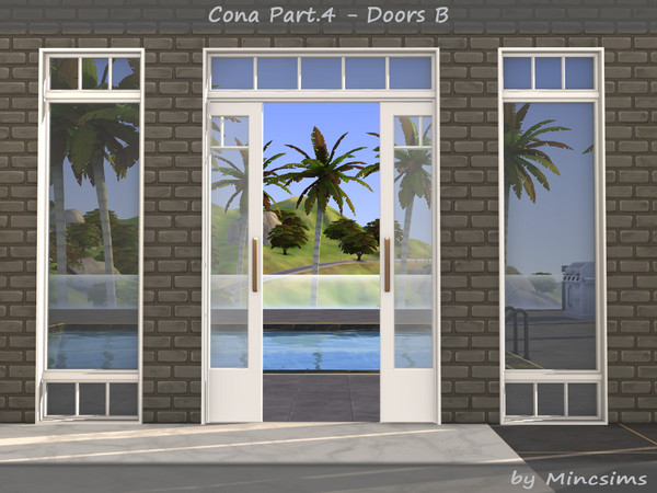 Sims 4 — Cona Part.4 - Doors B by Mincsims — The overall design is simple and elegant, making it suitable for a modern,
