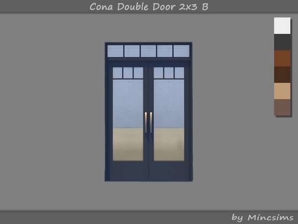 Sims 4 — Cona Double Door 2x3 B by Mincsims — The overall design is simple and elegant, making it suitable for a modern,