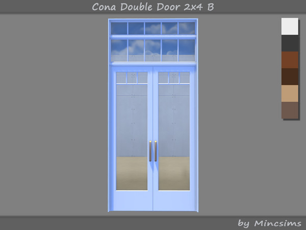 Sims 4 — Cona Double Door 2x4 B by Mincsims — The overall design is simple and elegant, making it suitable for a modern,