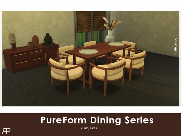 Sims 4 — RiptideCC-PureForm Dining Series Dish by Riptidecc — Discover the essence of modern simplicity with the PureForm
