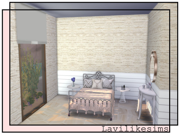 Sims 4 — Eco Elements by lavilikesims — A linen paper with wood on bottom, boards go horizontal and vertical.