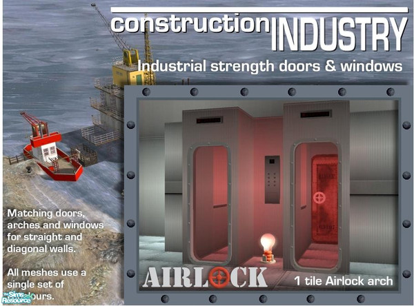 Sims 2 — Airlock 1-tile Arch by Cyclonesue — A single tile arch. Takes its colours from the MAIN (master) door in the set