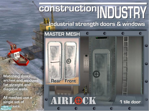 Sims 2 — Airlock Main Door - MASTER mesh by Cyclonesue — This is the mesh to recolour for the entire series of Airlock