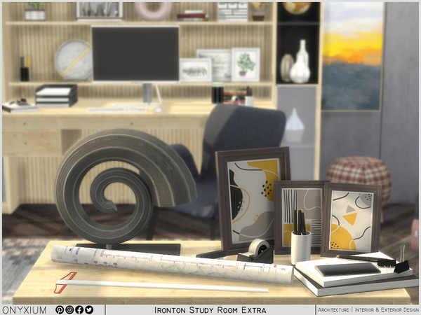 Sims 3 — Ironton Study Room Extra by Onyxium — Onyxium@TSR Design Workshop Study Room Collection - Belong To The 2024