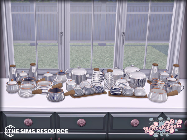 Sims 4 — Cuteko by ArwenKaboom — New sets with cute kitchen deco accessories. All items are base game and can be searched