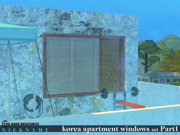 Sims 4 — korea apartment windows set_3x1x1 V1 by NICKNAME_sims4 — korea apartment windows set Part1 10 package files.