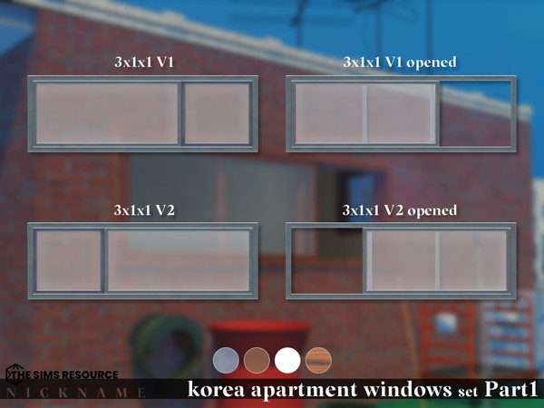 Sims 4 — korea apartment windows set_3x1x1 V2 opened by NICKNAME_sims4 — korea apartment windows set Part1 10 package