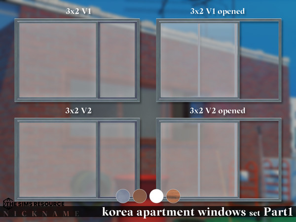 Sims 4 — korea apartment windows set_3x1x1 V2 by NICKNAME_sims4 — korea apartment windows set Part1 10 package files.