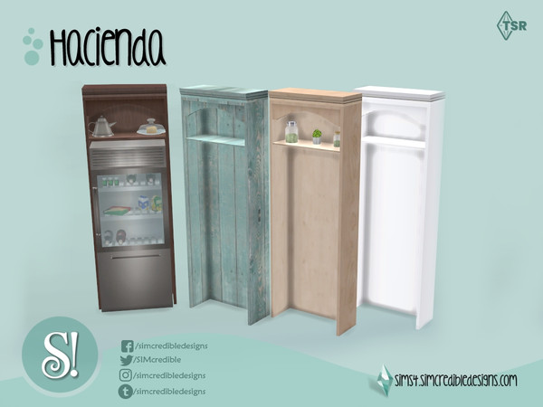 Sims 4 — Hacienda cabinet for fridge by SIMcredible! — by SIMcredibledesigns.com available at TSR 5 colors variations