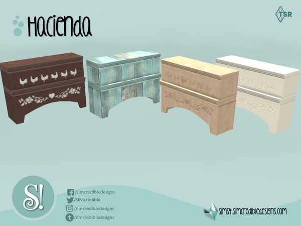 Sims 4 — Hacienda cabinet larger by SIMcredible! — by SIMcredibledesigns.com available at TSR 5 colors variations