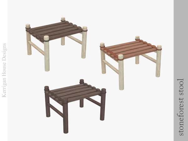 Sims 4 — Stoneforest Stool by kerriganhouse — A unique bathroom set designed with an earthy vibe. Seven new pieces for
