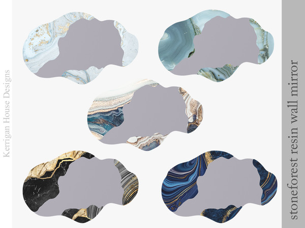 Sims 4 — Stoneforest Resin Wall Mirror by kerriganhouse — A unique bathroom set designed with an earthy vibe. Seven new