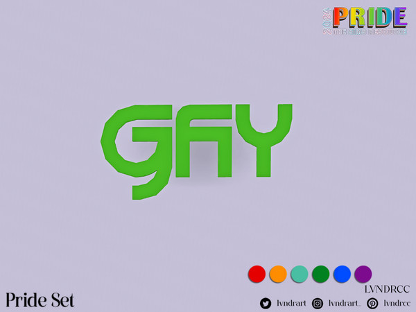 Sims 4 — Pride - Gay light by LVNDRCC — Various colourful LED lights, and variety of decorations in rainbow colours, they
