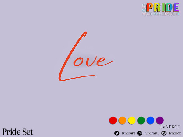 Sims 4 — Pride - Love Light by LVNDRCC — Various colourful LED lights, and variety of decorations in rainbow colours,