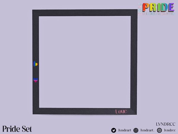 Sims 4 — Pride - Love Mirror by LVNDRCC — Various colourful LED lights, and variety of decorations in rainbow colours,