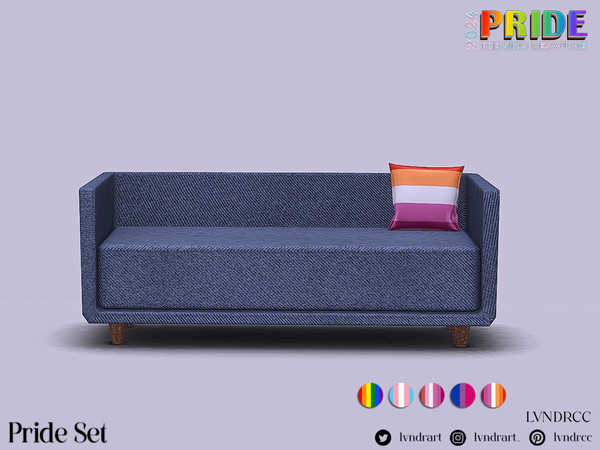 Sims 4 — Pride - Rainbow Loveseat by LVNDRCC — Various colourful LED lights, and variety of decorations in rainbow