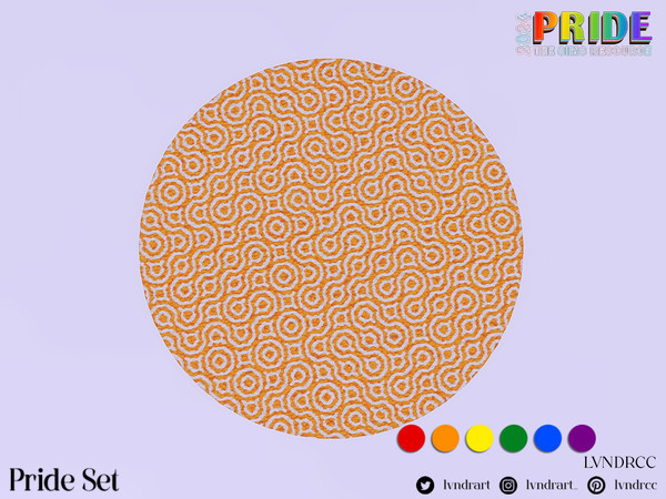Sims 4 — Pride - Rainbow Rug by LVNDRCC — Various colourful LED lights, and variety of decorations in rainbow colours,