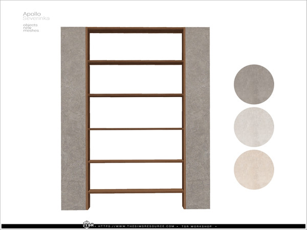 Sims 4 — Apollo - wide shelf MW by Severinka_ — A set of furniture and decor for decorating a dining room in a modern